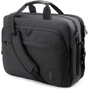 18 Inch Laptop Bag, Expandable Briefcase, Men Women,Lockable (Black-18.4 inch)